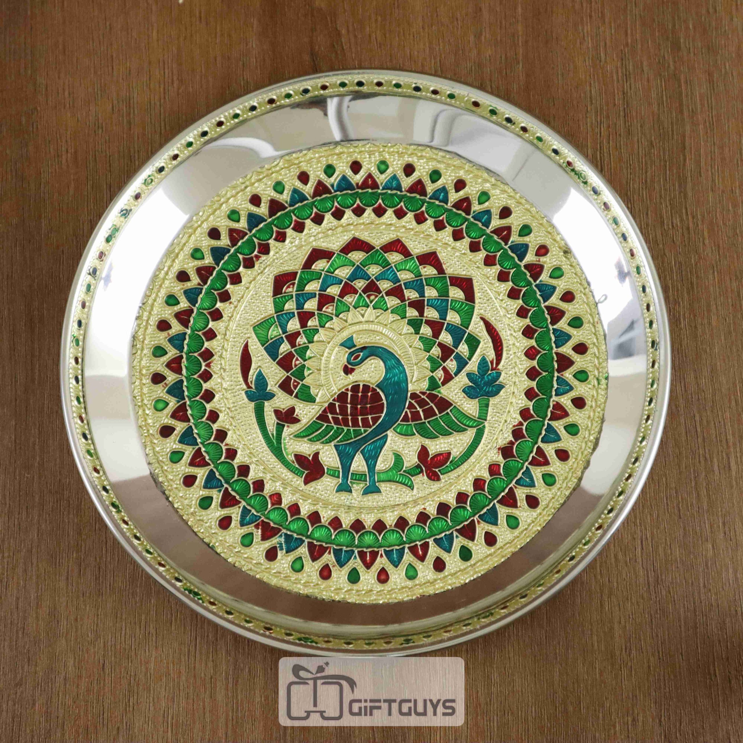 Meenakari SS Pooja Plate ( 7.25 inch )