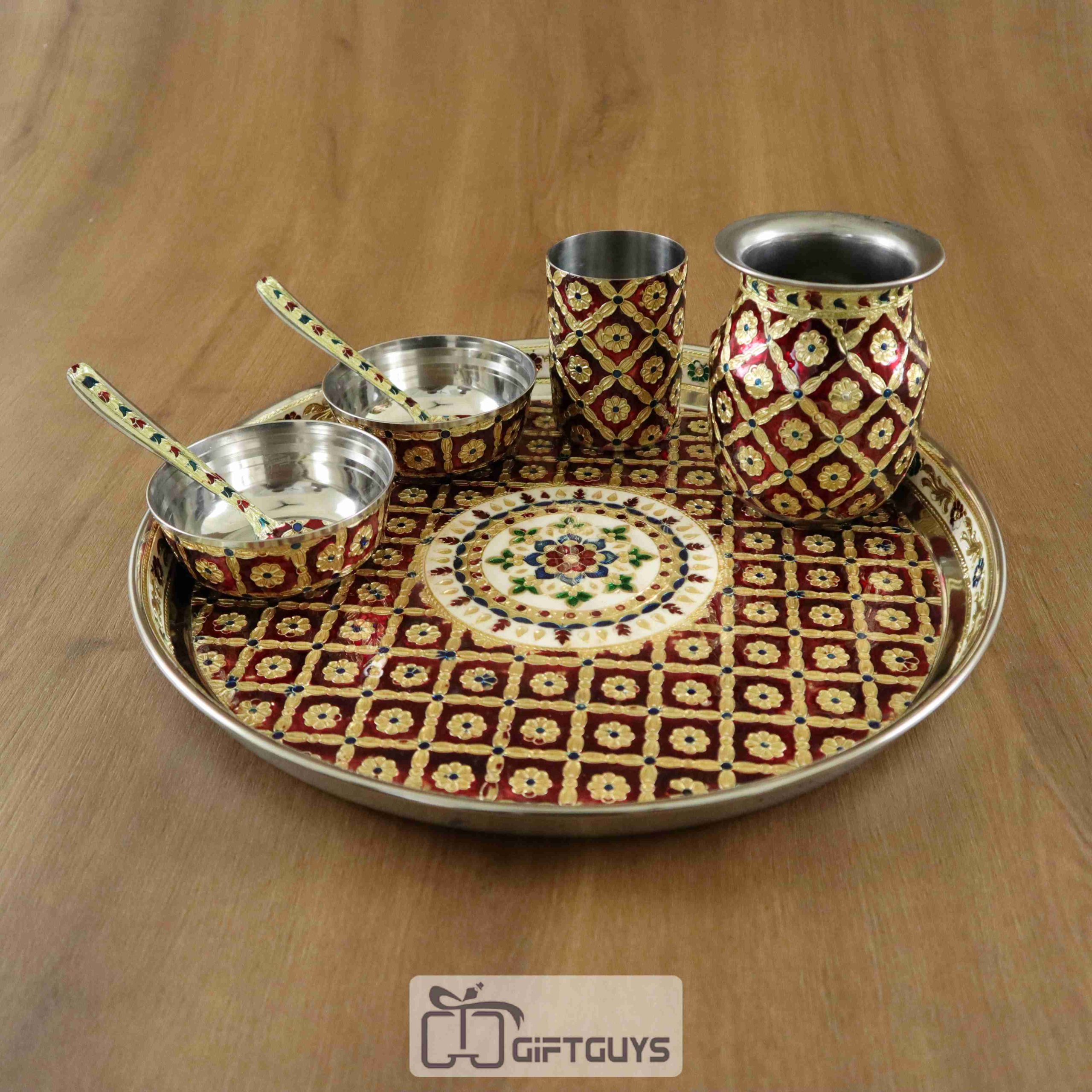 Meenakari Worked Plate Set