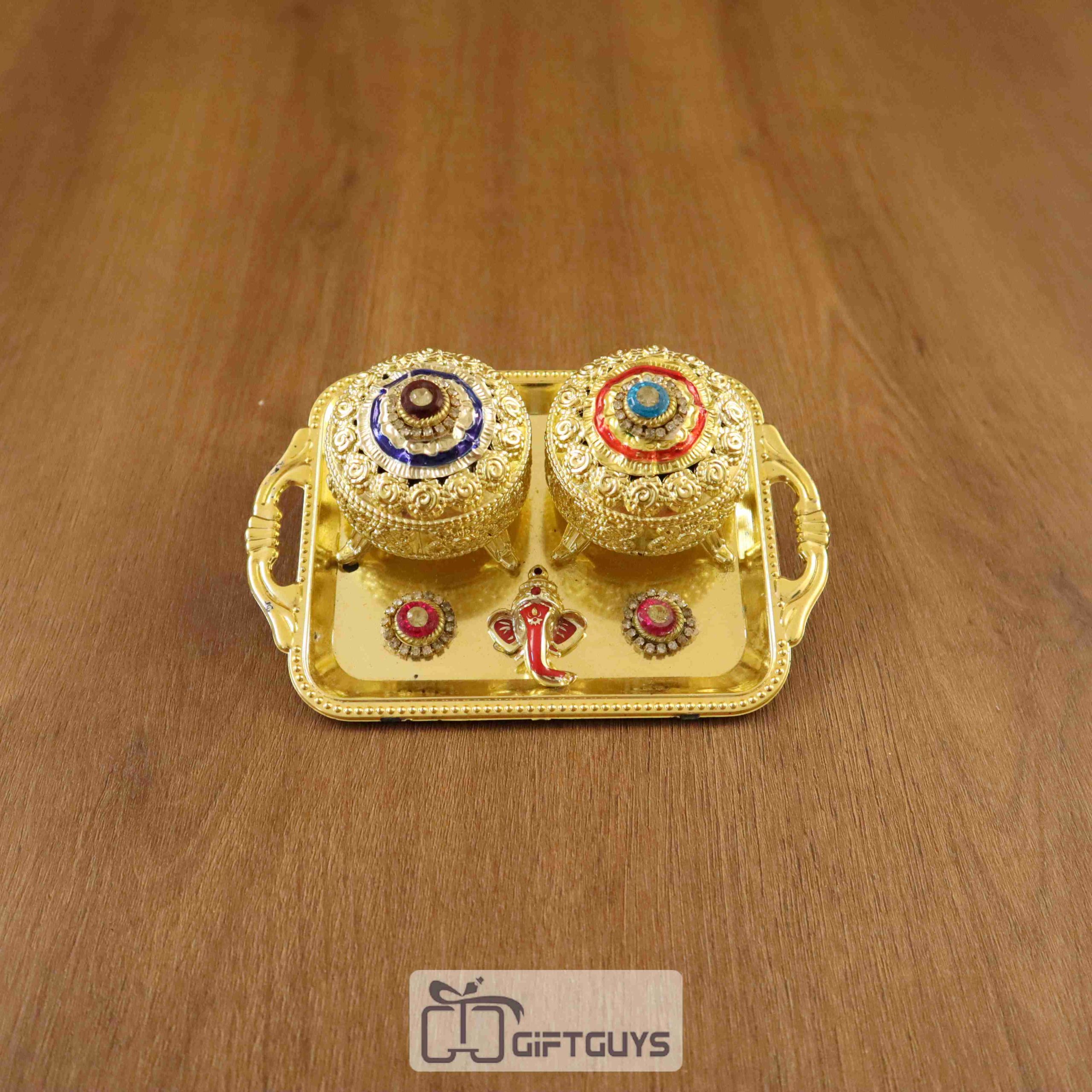 Vibrant Color Ston Worked kumkum Box