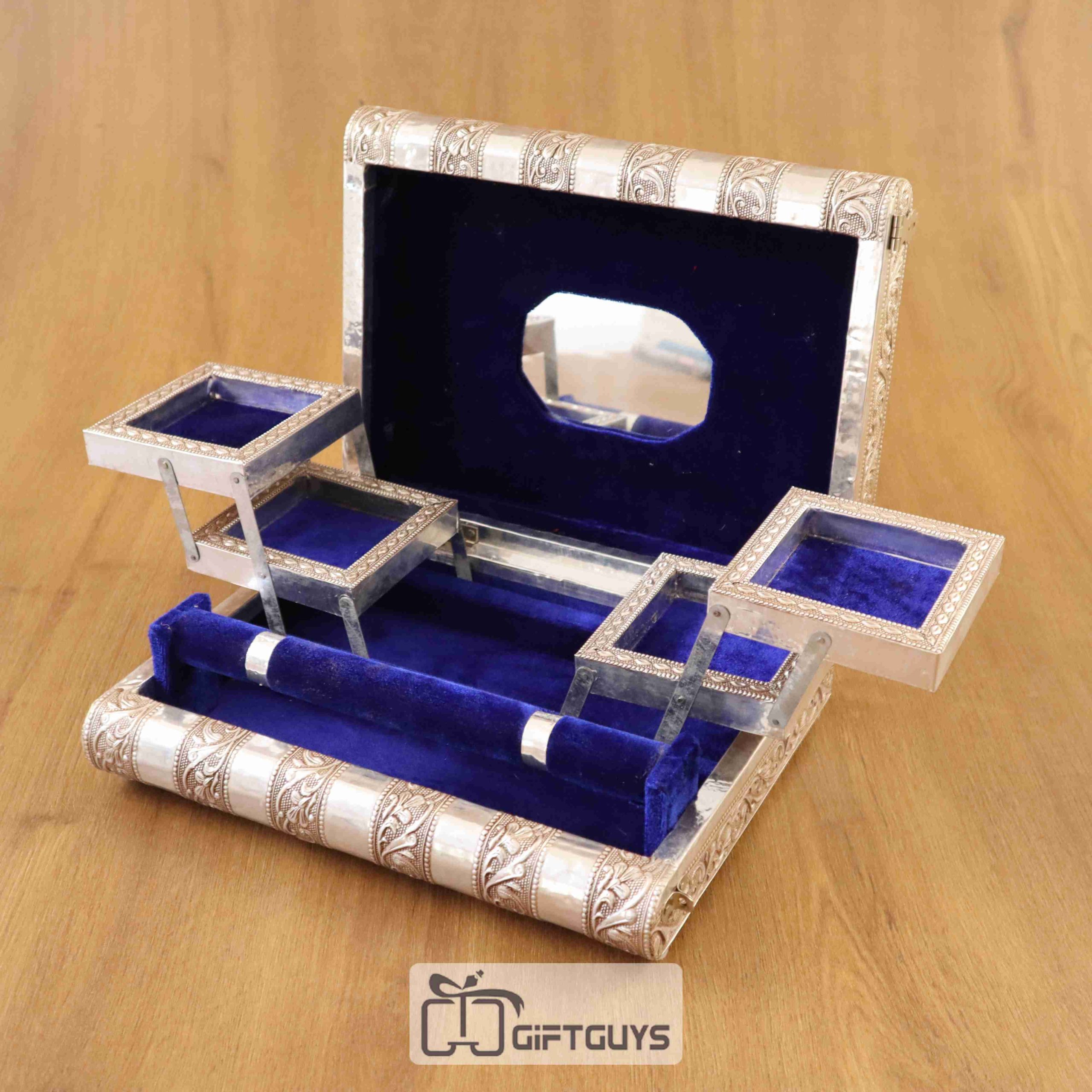 Silver Oxidised Wooden Jewellry Box 12 X 8 inch