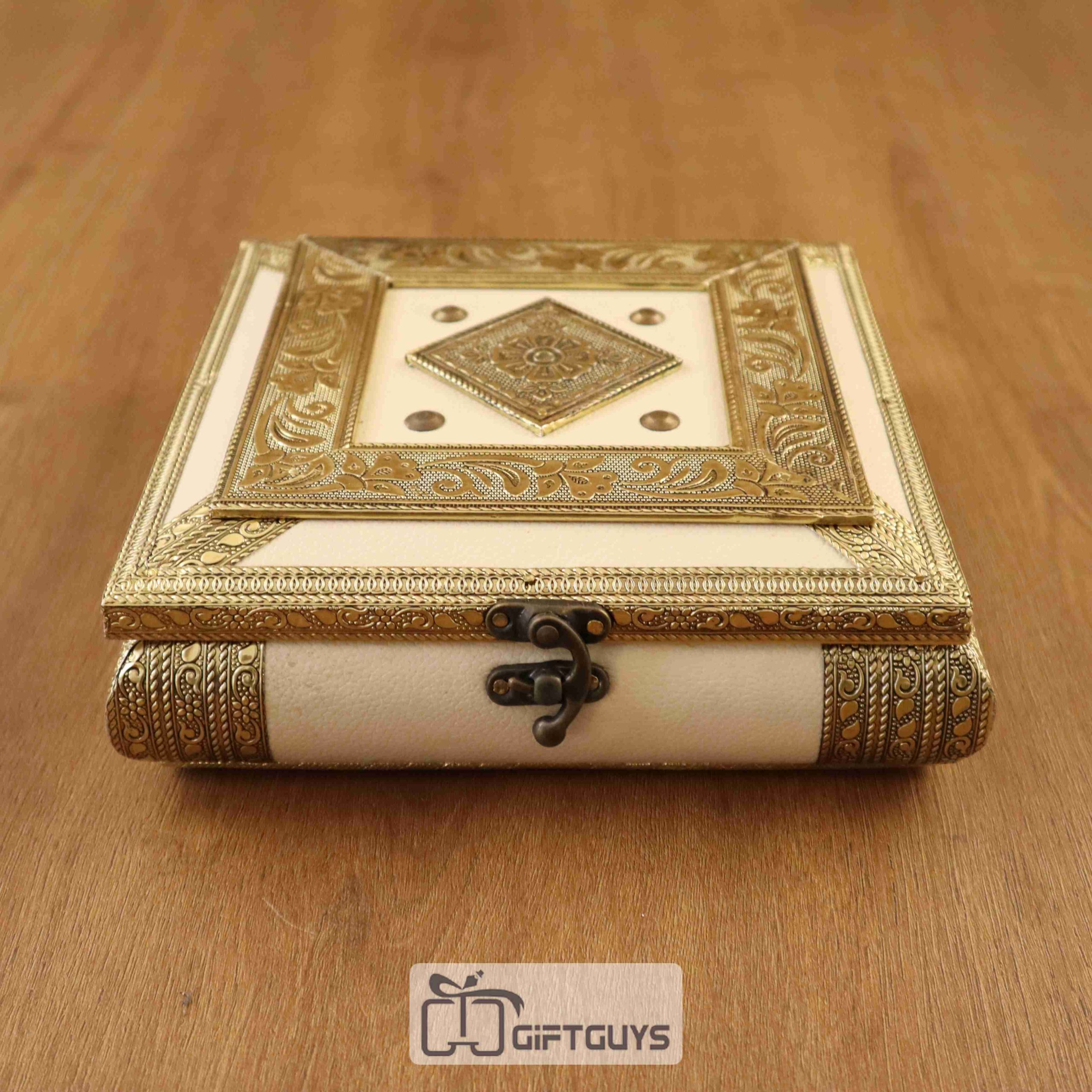 Wooden Handicrafted Dryfruit Box With 4 Compartment 8 X 8 inch