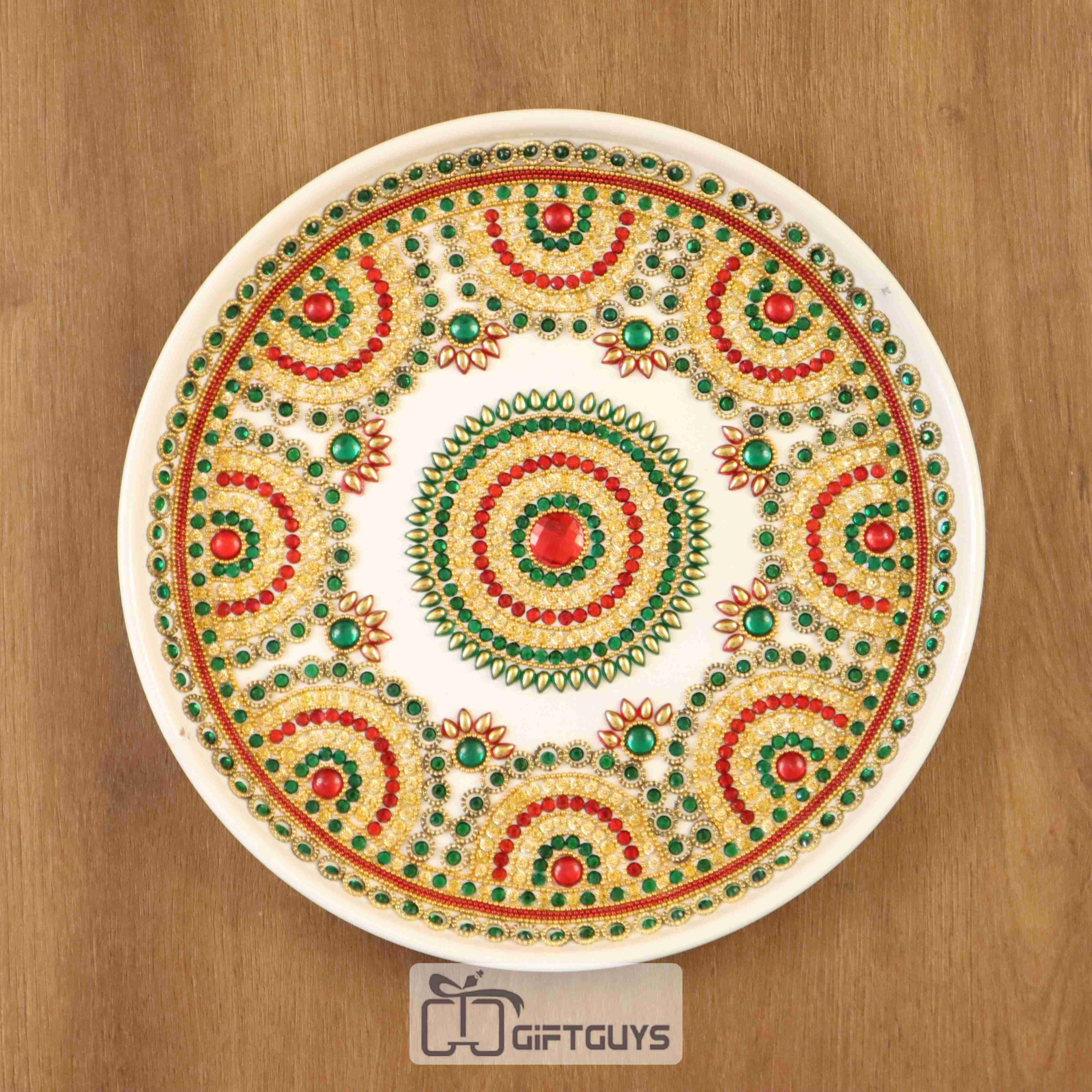 Decorative Stone Worked Plate 11 inch