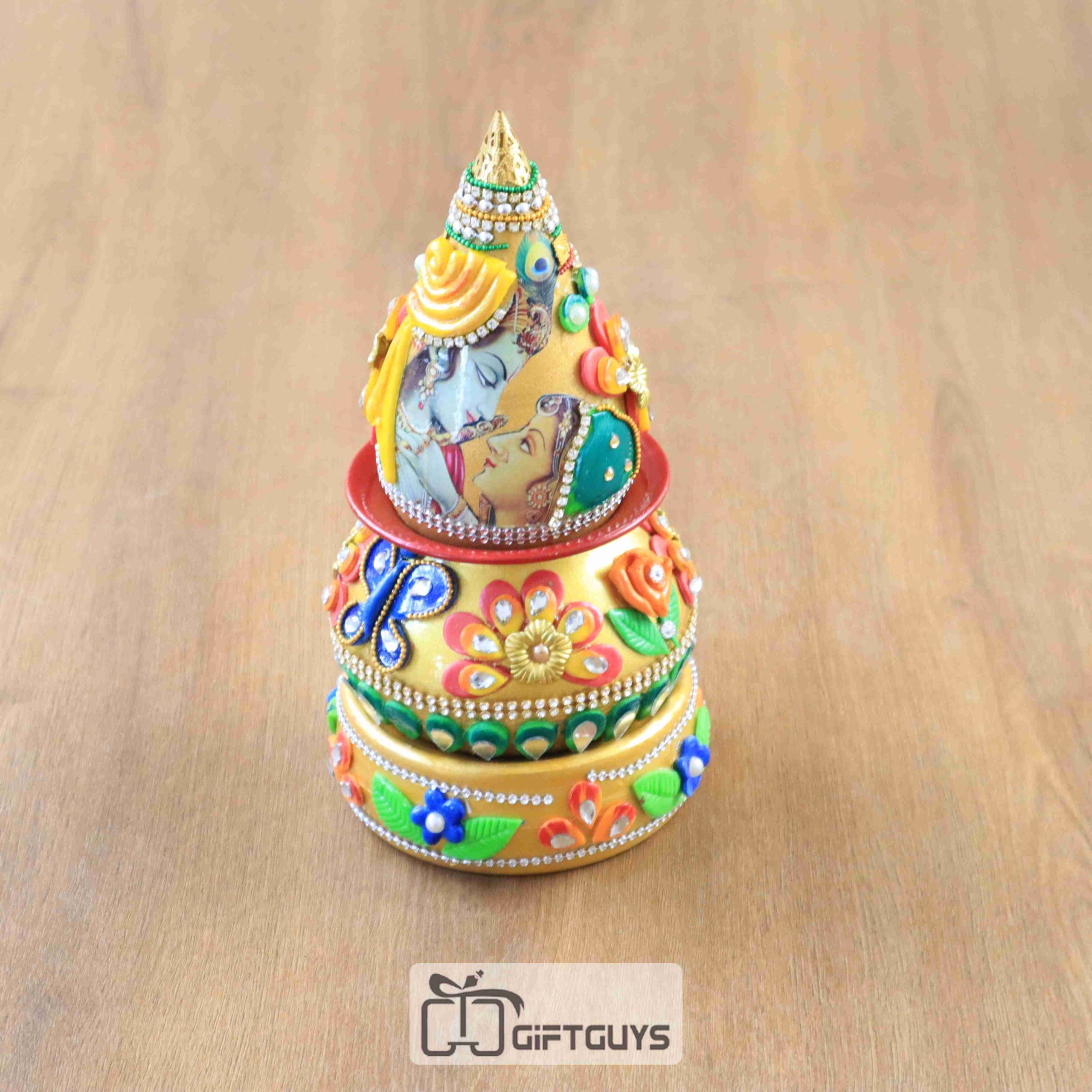Radhekrishna Designed Vibrant Coloured Samaiyu Kalash