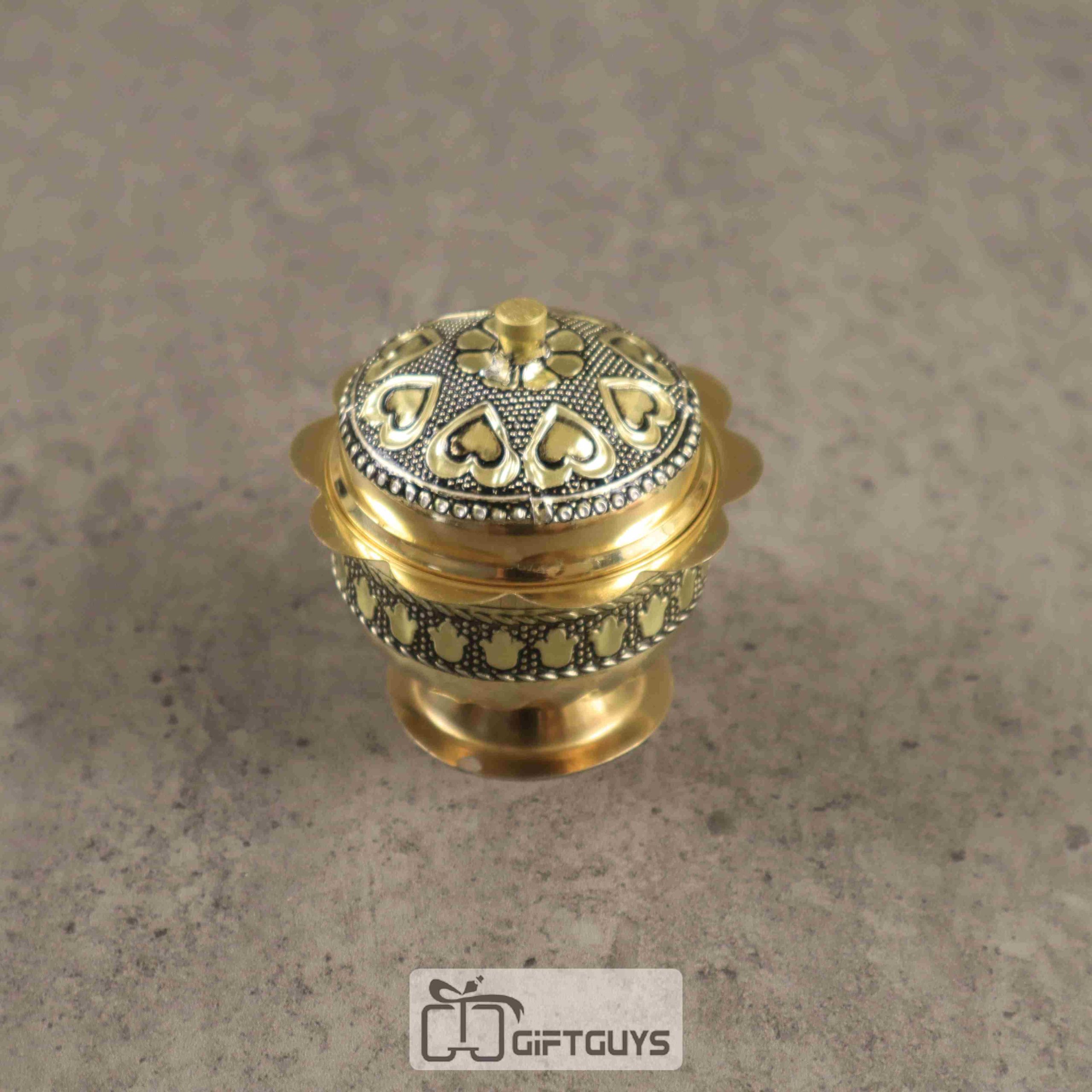 Oxidised Brass Kumkum Box