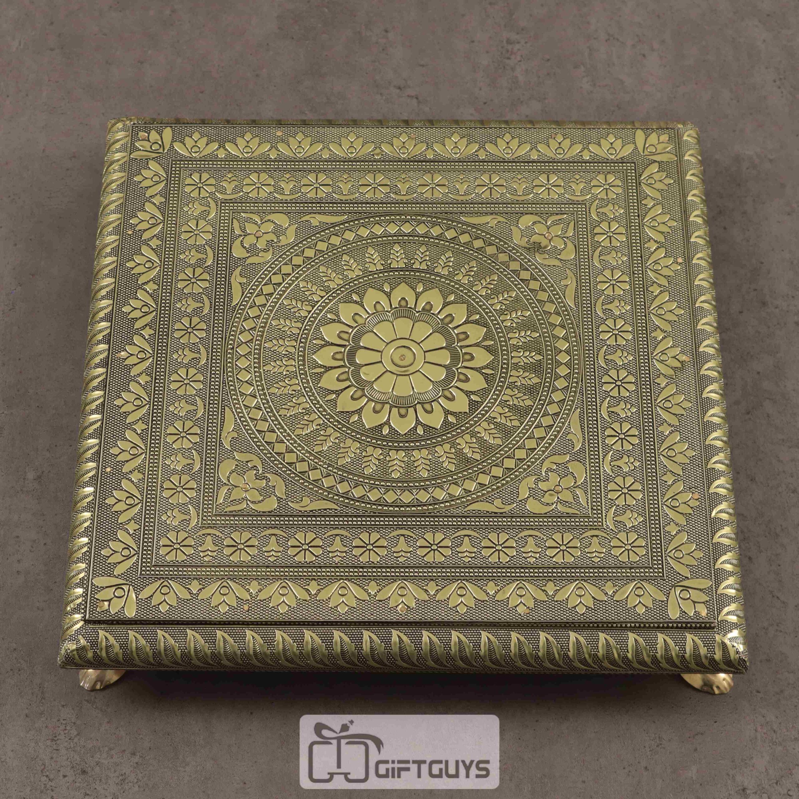 Golden Oxidised Bajoth Floral Design 12 x 12 inch