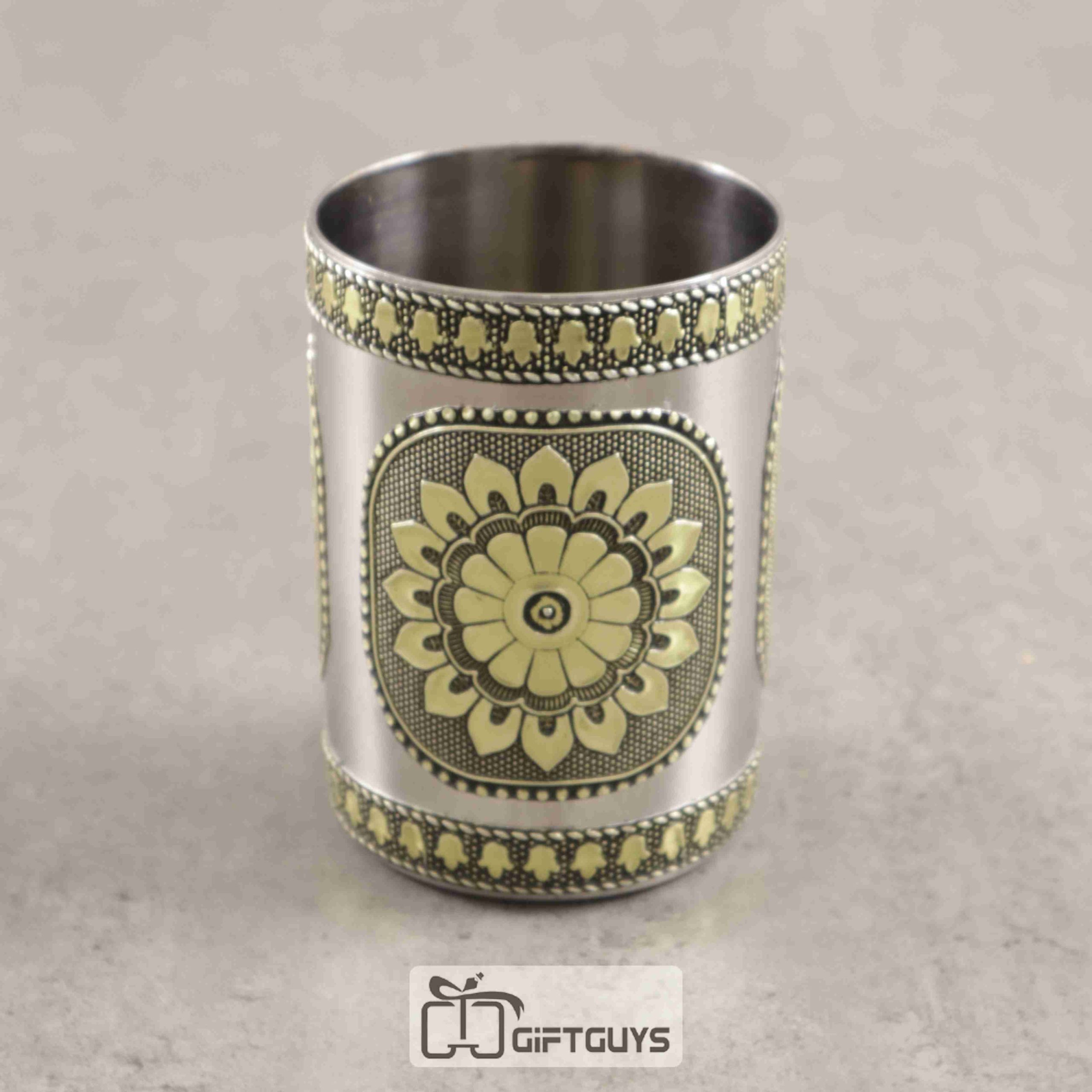 Golden Oxidised Glass Floral Designed