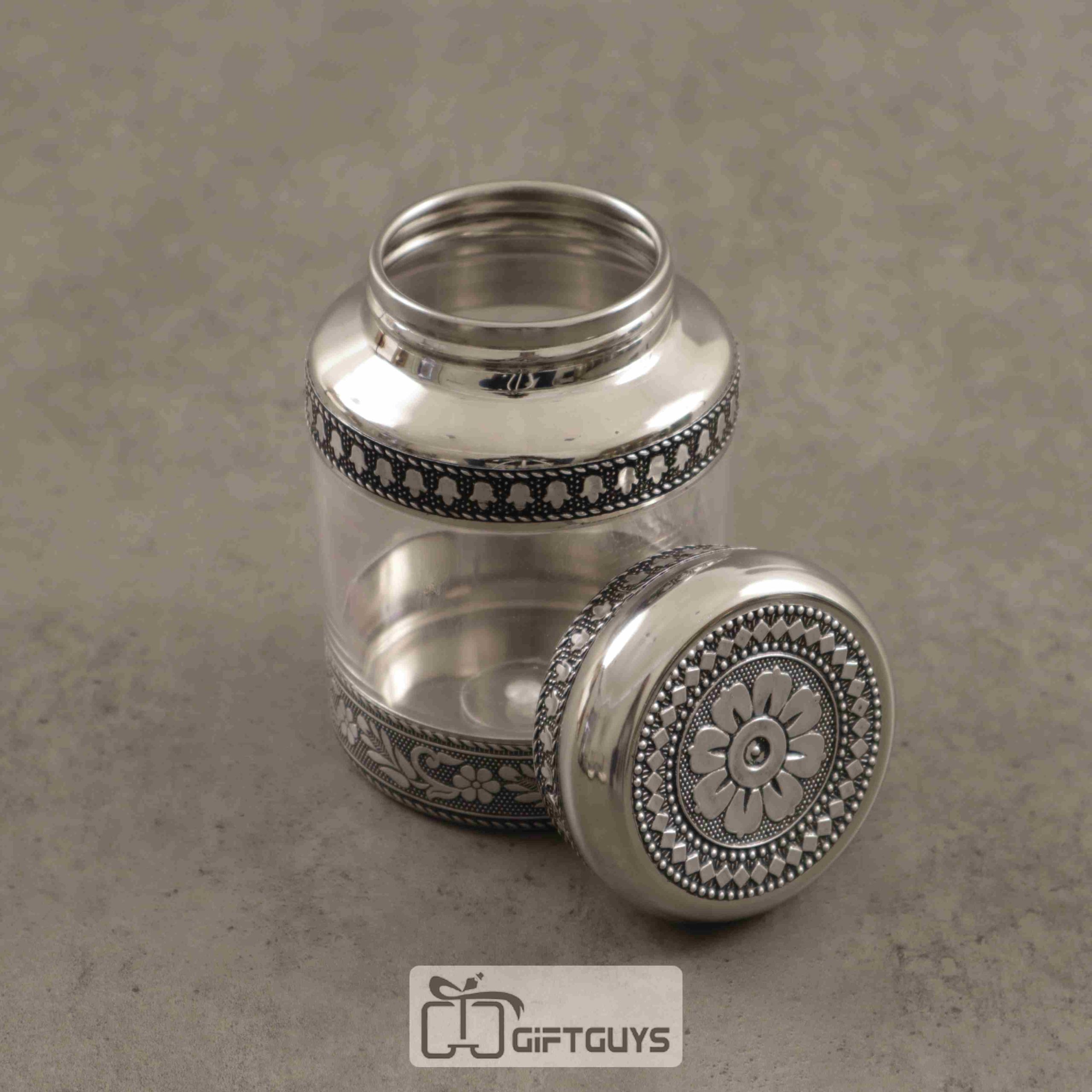 Decorative Oxidised Transparent Jar