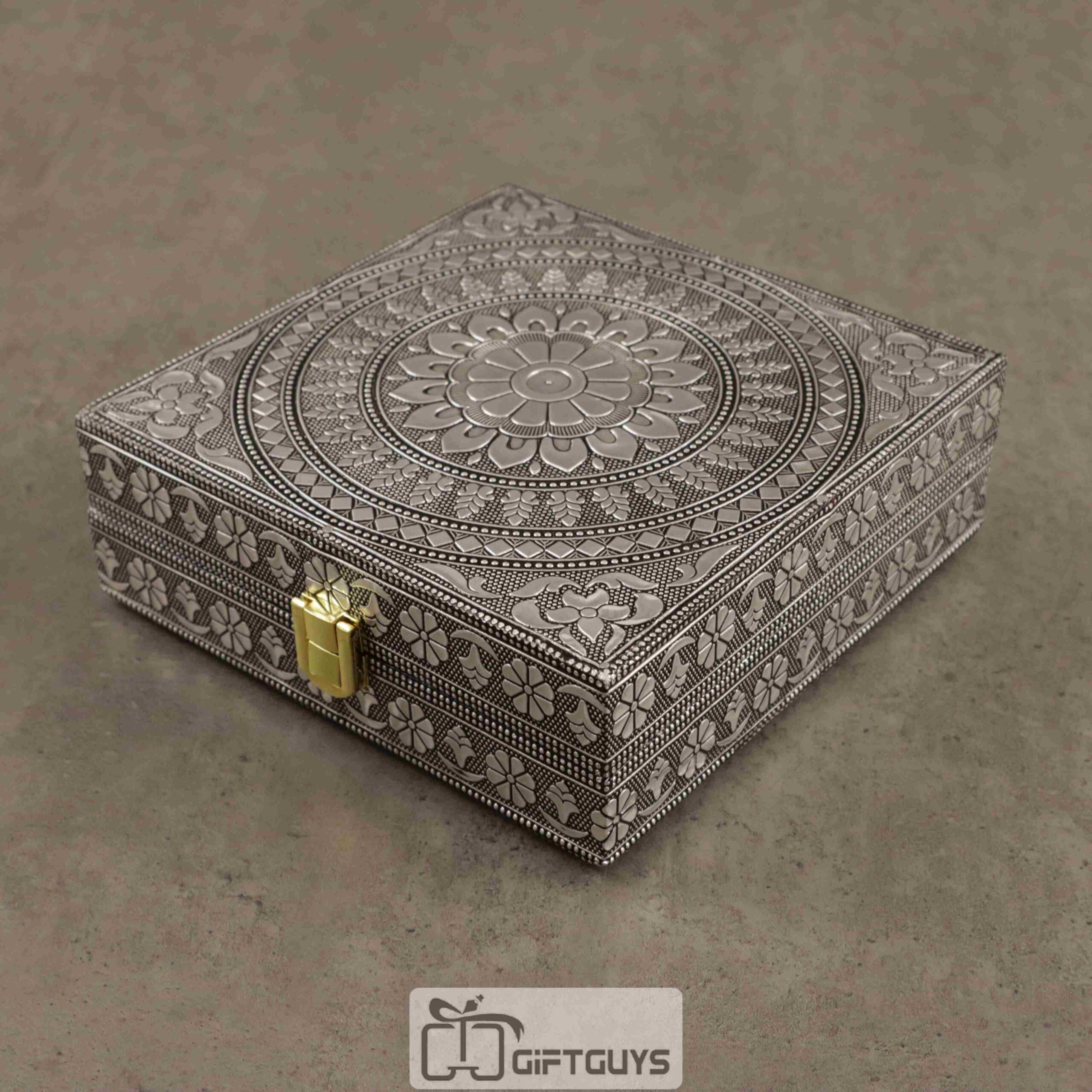 Silver Oxidised Jwellery Box 7 x 7 inch