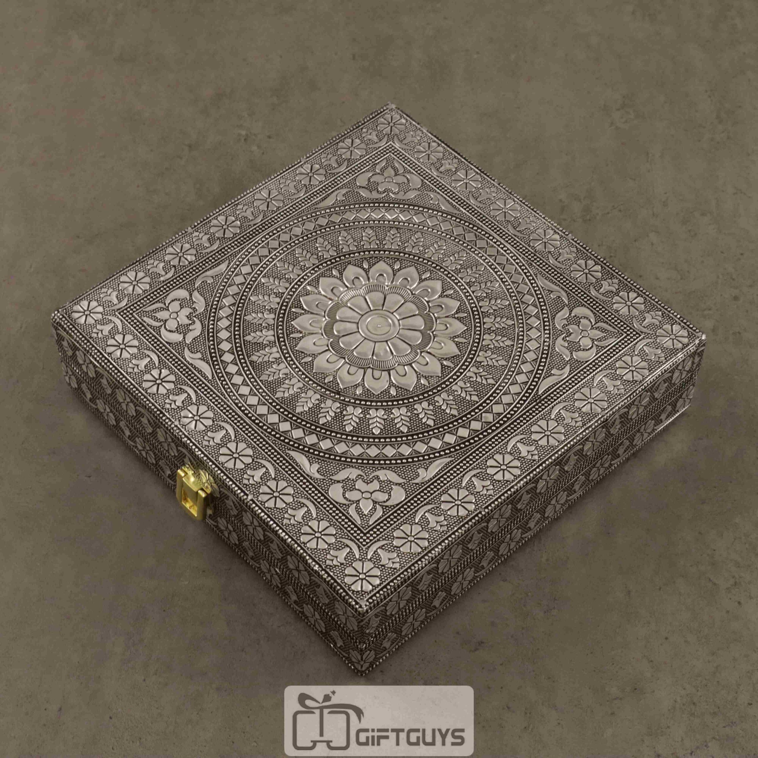 Silver Oxidised Jwellery Box 9 x 9 inch