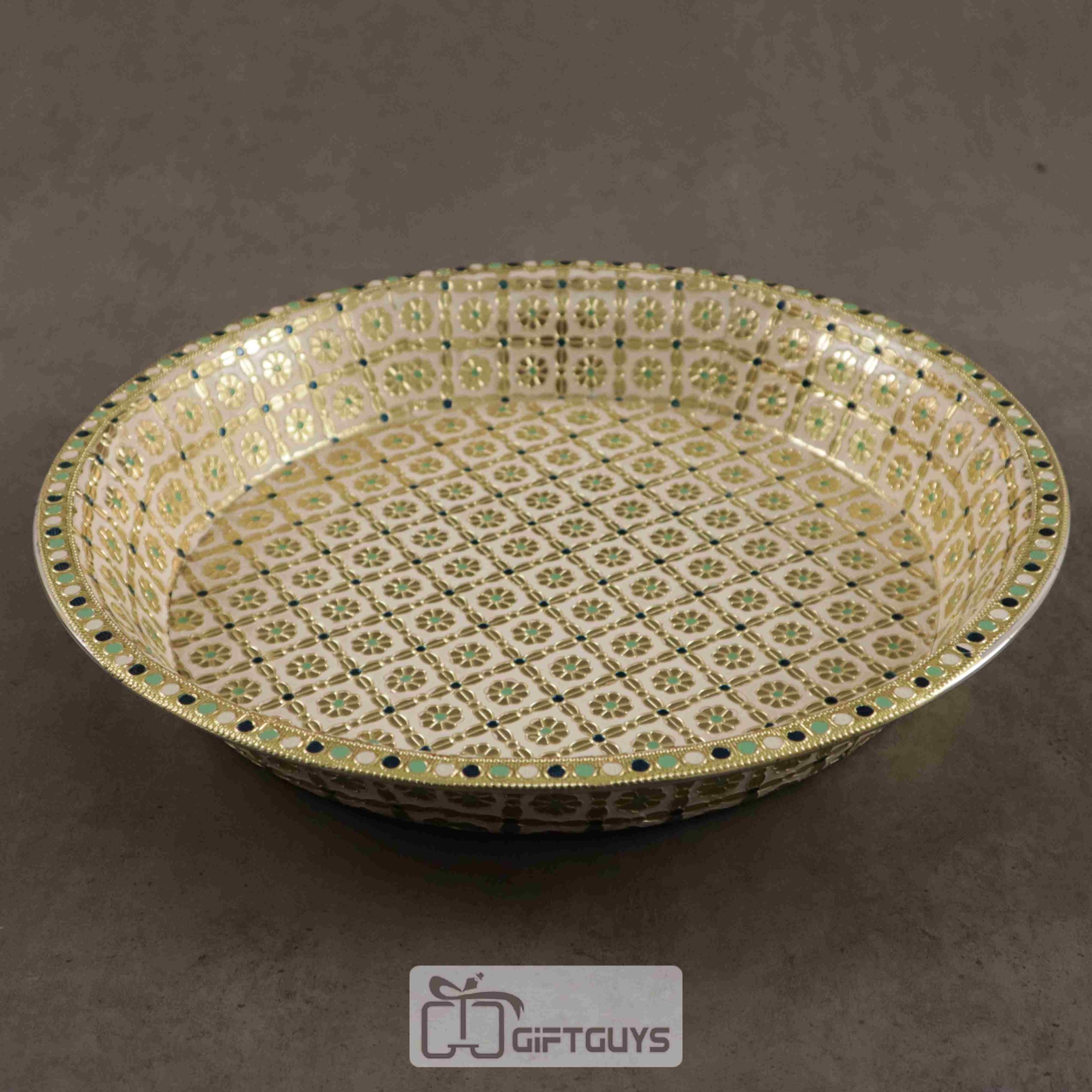 White Colour MeenaKari Worked Parat 14 inch