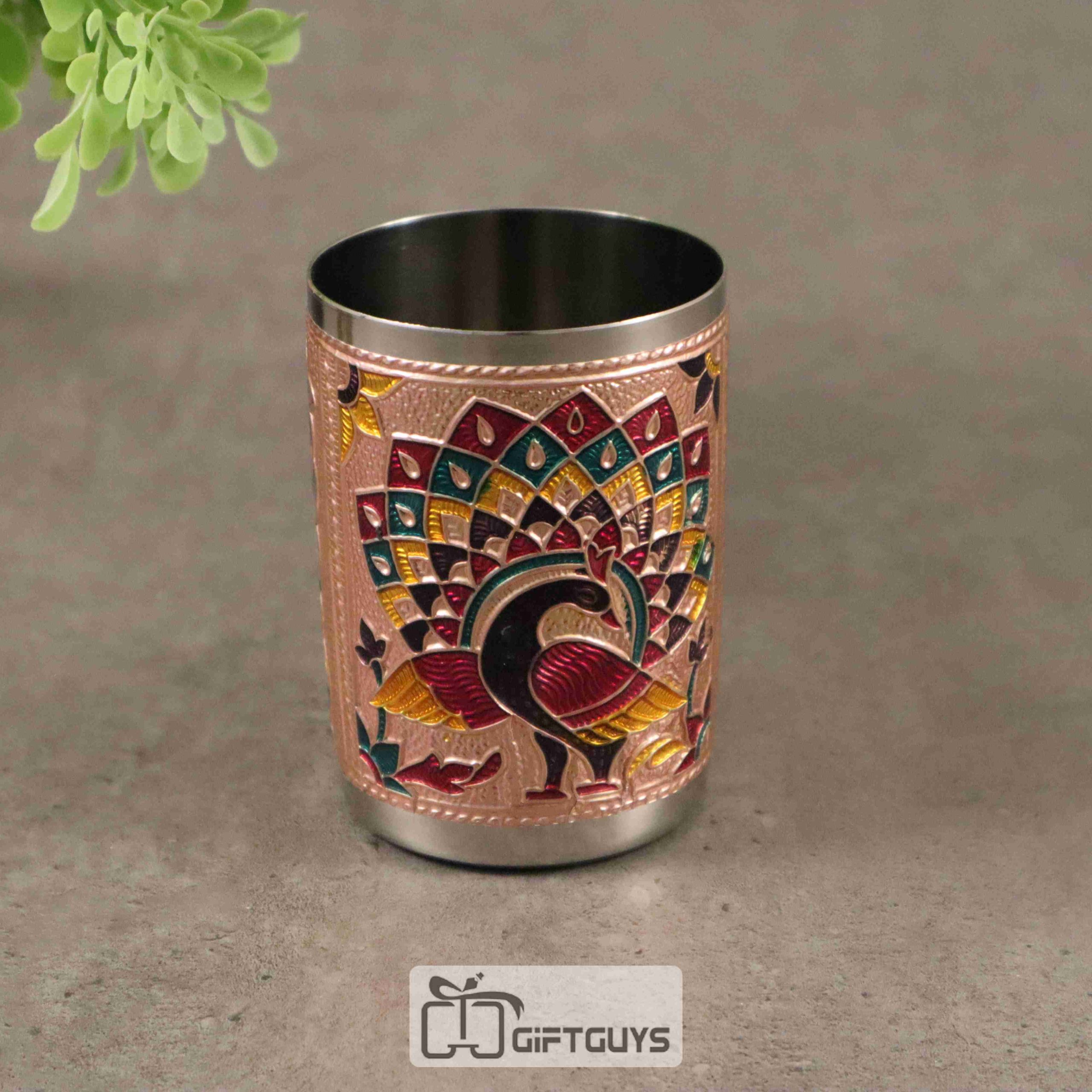 Meenakari Copper Finished Glass