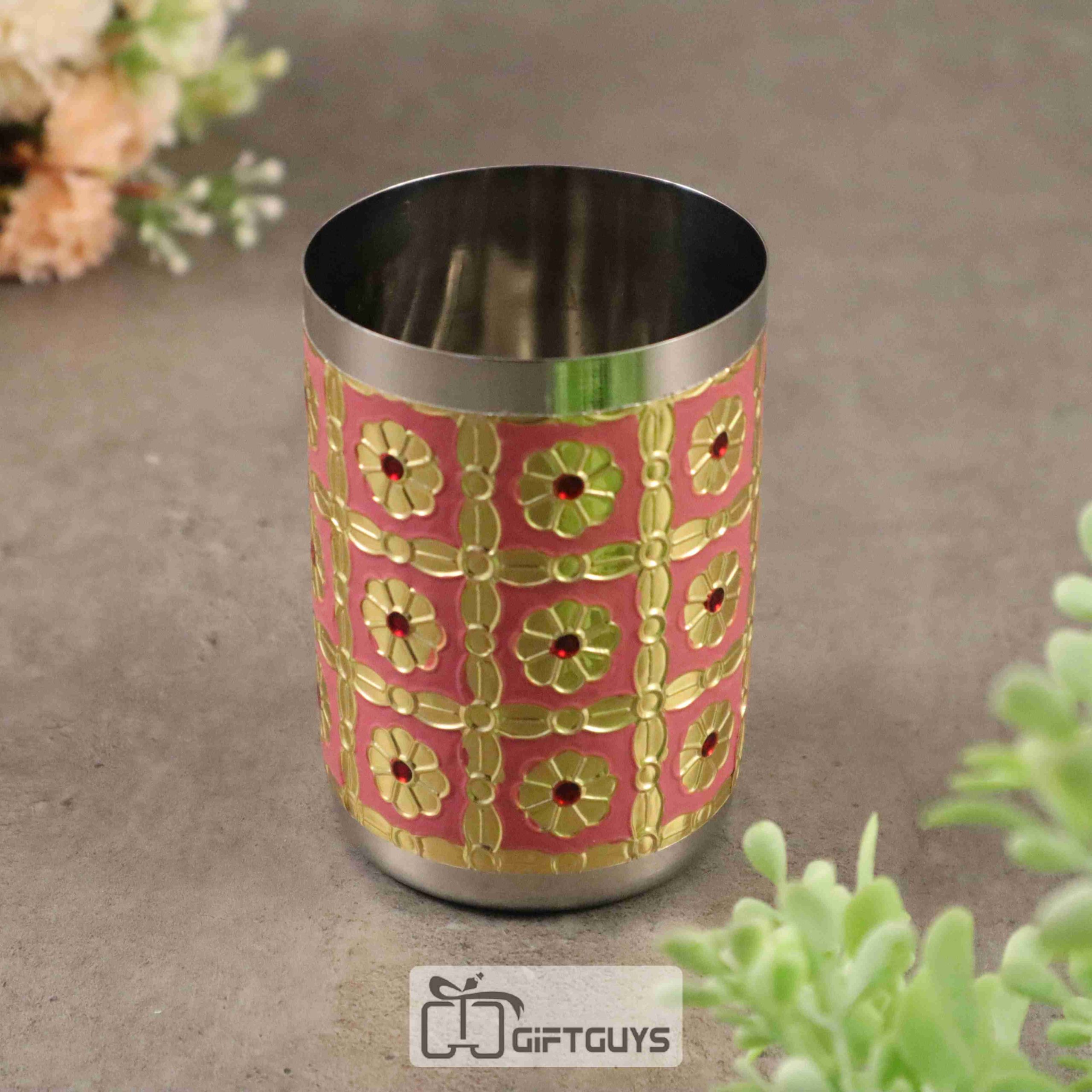 Meenakari Glass Light Pink Colour