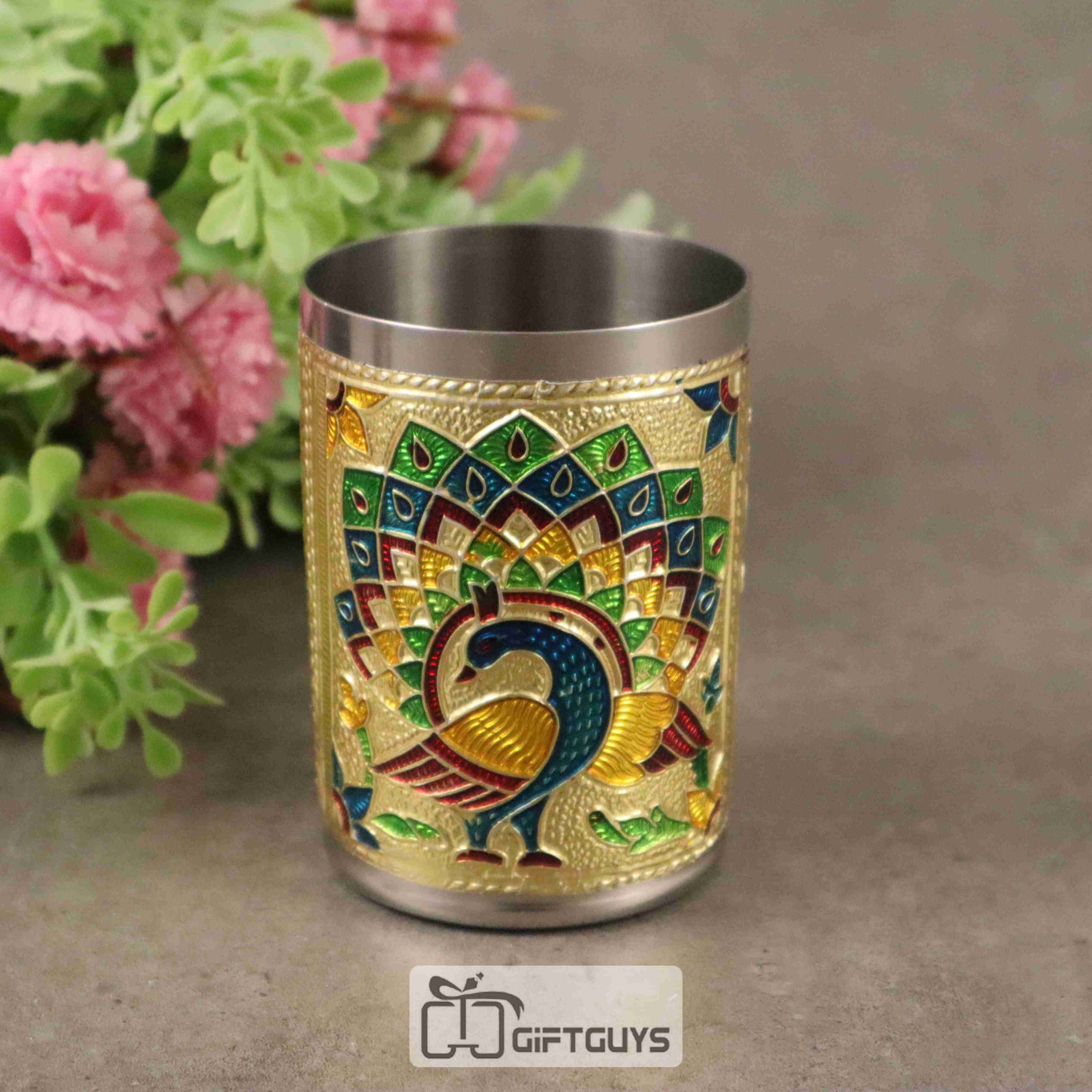 Meenakari Glass Peacock Design