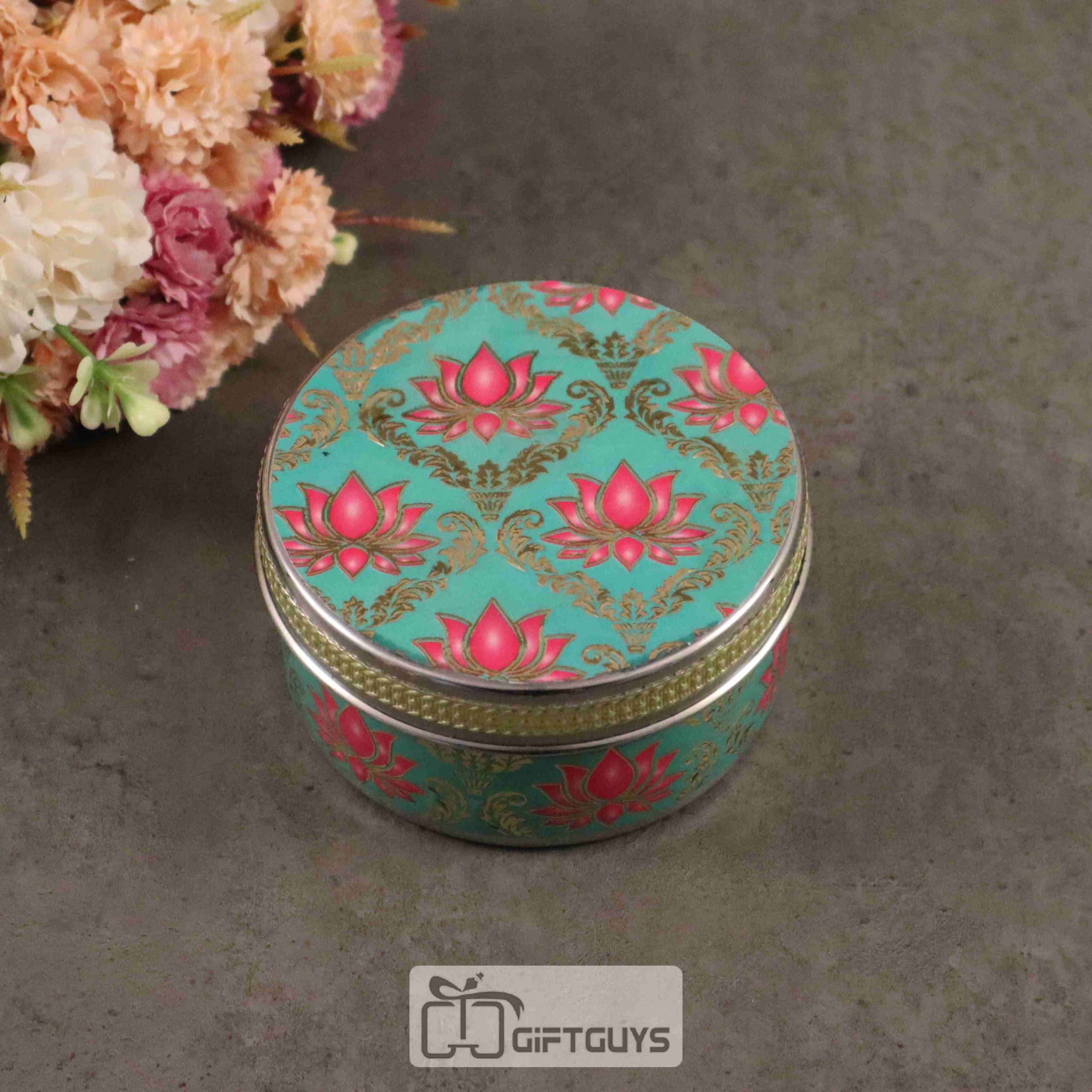Pichwai worked steel box 4 inch