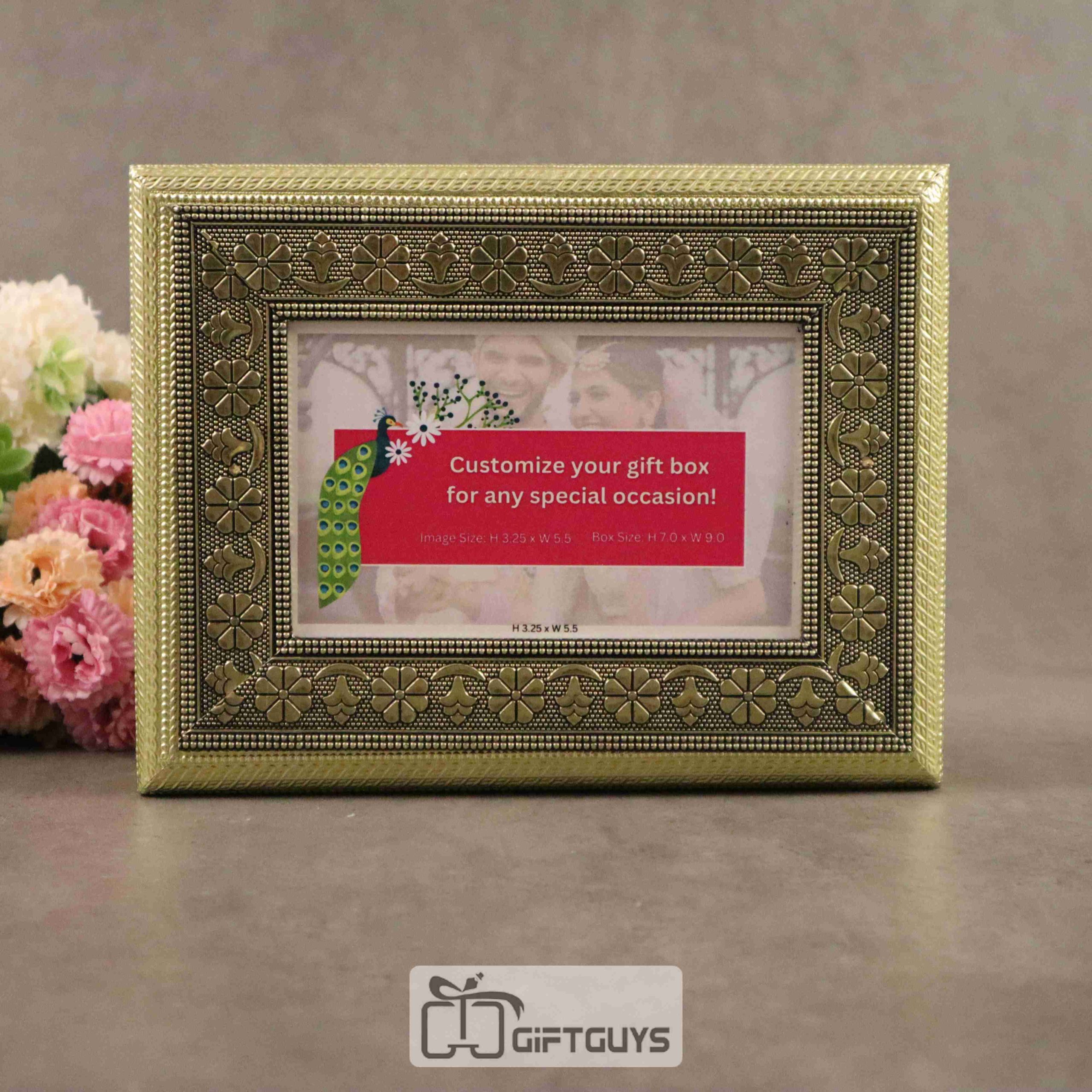 Wooden Oxidised customizable photo dryfruit box 9 X 7 inch